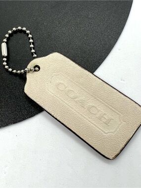 Authentic Coach Pebbled Leather Replacement Hangtag Ivory Off White 2.25”